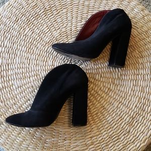 Black Suede Chloe Ankle Boots - Size 38
